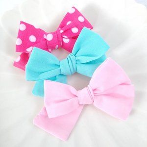 Toddler girl hair bows, Set of 3 Hair Bows for little girls NEW